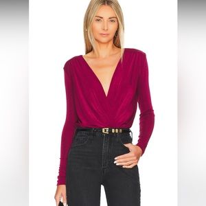 Free People Turnt Bodysuit in Dark Rhubarb